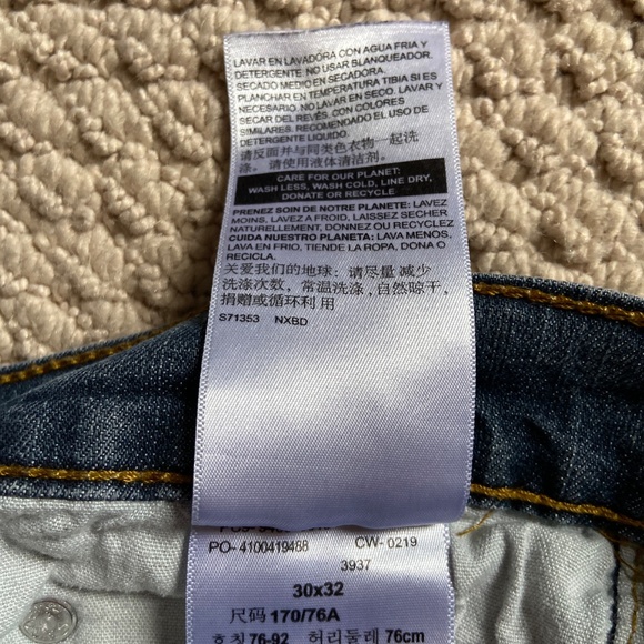 Mens Levi Straight 30x32 Signature Gold Denim Jeans - Picture 4 of 6